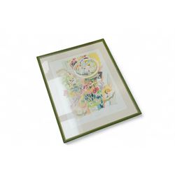 Collection of Framed Artworks, including: Jane Strother limited edition print  108/125 'Amaretti', Patrick Livingstone, 'Dying Flowers' 81.5cm x 101cm, 2 portraits, 2 caricatures, 2 landscapes and 2 prints. 