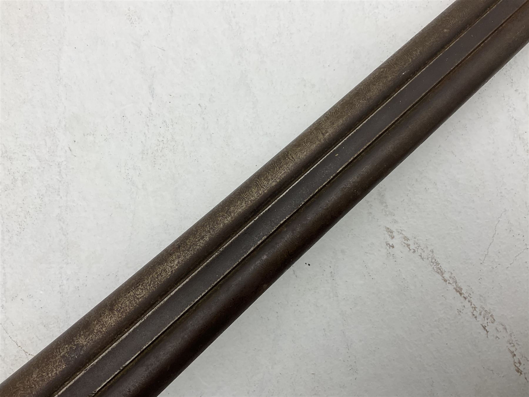 WW1 Lee Enfield SMLE .303 bolt action rifle with 63.5cm barrel and magazine; No.20934; L112cm overall; home deactivated by welding down bolt and end of barrel so requires re-deactivation to modern standards; and 19th century 12-bore double barrel hammer shotgun with 65cm cut-down barrels, non-rebounding hammers and under-lever opening, the lock-plate indistinctly inscribed G.T. Bartrant(?) L75cm overall; home deactivated by welding both barrels closed at breech so requires re-deactivation to modern standards (2) RFD ONLY 