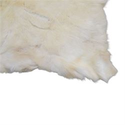 Skin/ Hide; White Reindeer hide rug, L32cm