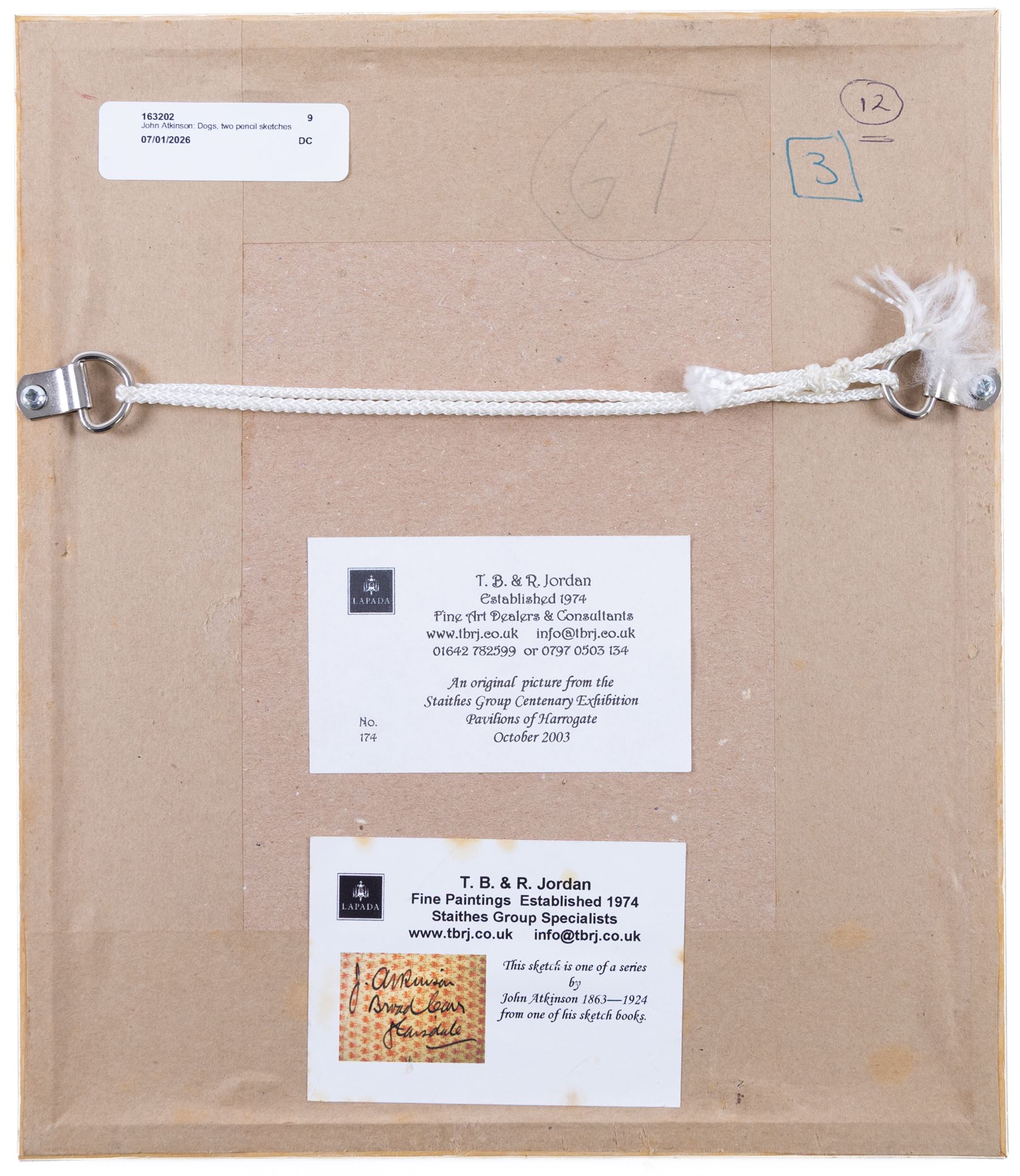 John Atkinson (Staithes Group 1863-1924): Studies of Dogs, two pencil sketches unsigned 7.5cm x 12cm 