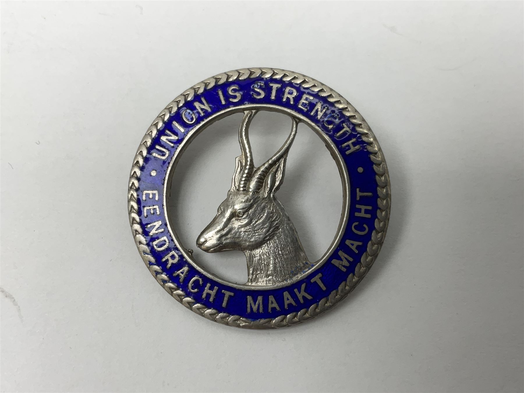Five silver sweetheart brooches - Royal Artillery with marcasite, Naval with marcasite, George VI Royal Engineers with tortoiseshell, Royal Marines Gibraltar with enamel and South African General Service with blue enamel (5)