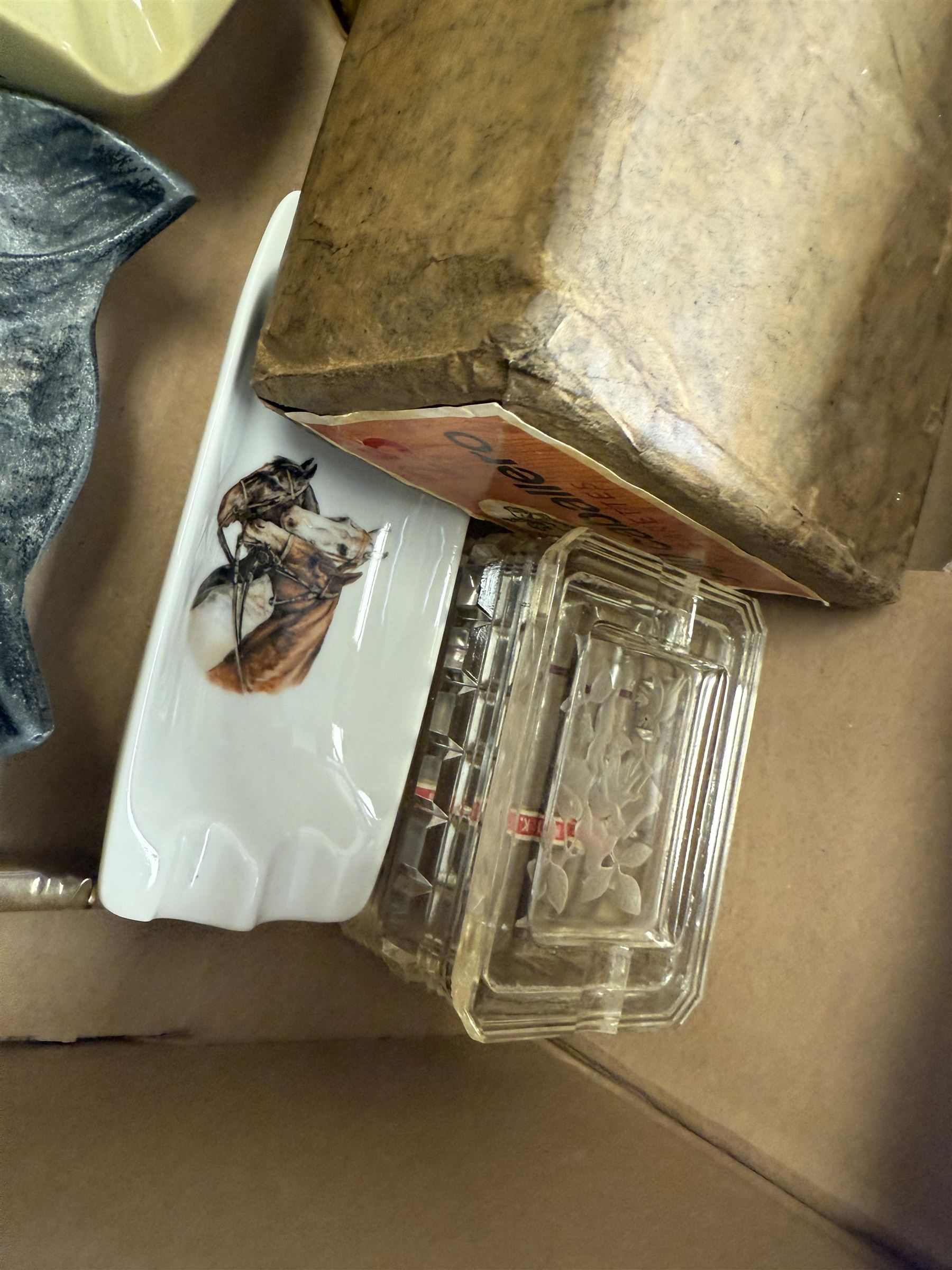 Collection of vintage cigarettes, cigars, ashtrays and other smoking related collectables