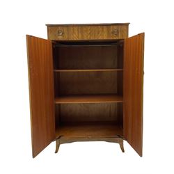 Retro sapele mahogany dressing table with sliding mirror compartments, and matching tallboy