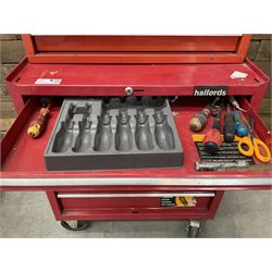 Britool, Halfords and Stack-on red tool chests with contents