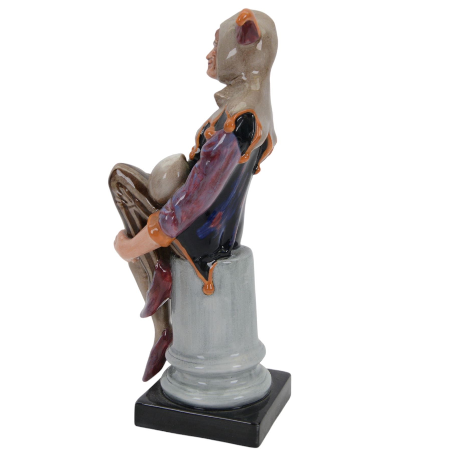 Two Royal Doulton figures, The Jester HN2016 and Autumtime HN3231, both boxed 