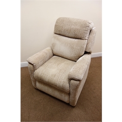  Cambridge electric rise and recliner armchair, upholstered in a beige fabric (W84cm) (18 months old) (This item is PAT tested - 5 day warranty from date of sale)  