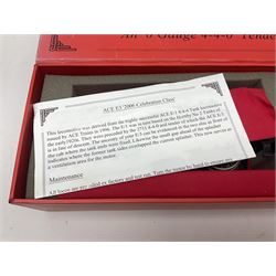 Ace Trains '0' gauge - E3 '2006 Celebration Class' 4-4-0 tender locomotive No.2006 in LNER green; boxed with original packaging and instructions.