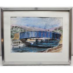 John Squire (British Contemporary): Figures and Donkeys on the Seafront, oil on canvas board signed, together with two similar oils and a mixed media by the same hand, max 65cm x 50cm (4)