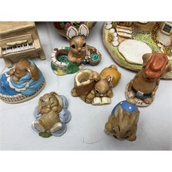 Sevres style vase and cover, the body of baluster form with scrolling gilt metal mounts printed with courting couple scene, together with copper lustre jug and quantity of Royal Worcester Palissy Game Series plates, quantity of Pendelfin figures etc, vase H44cm