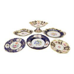 Collection of 19th century porcelain dessert wares, comprising Bloor Derby dish, circa 182...