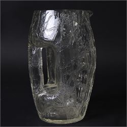 Kolomann Moser (1868-1918) for Loetz, crackle glass jug, circa 1905, H19cm