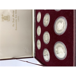 Royal Mint silver coins 'The Royal Marriage Commemorative Coin Collection 1981', comprised of sixteen silver coins, cased