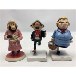 Ten Robert Harrop figures, comprising The World of Roald Dahl Mr Twit RD04 and The BFG RD03, boxed, The Camberwick Green Collection limited edition Mrs Honeyman CG04, The Mayor CGL04 and The Mayor and Philby in the Memorial Car CG68, The PG Chimps Collection Dolly PG003, boxed, Andy Capp by Reg Smythe Andy Capp AC01 and Flo AC02, boxed, and Country Companions English Setter CC21 and Flat Coat Retriever Fisherman CC13, boxed