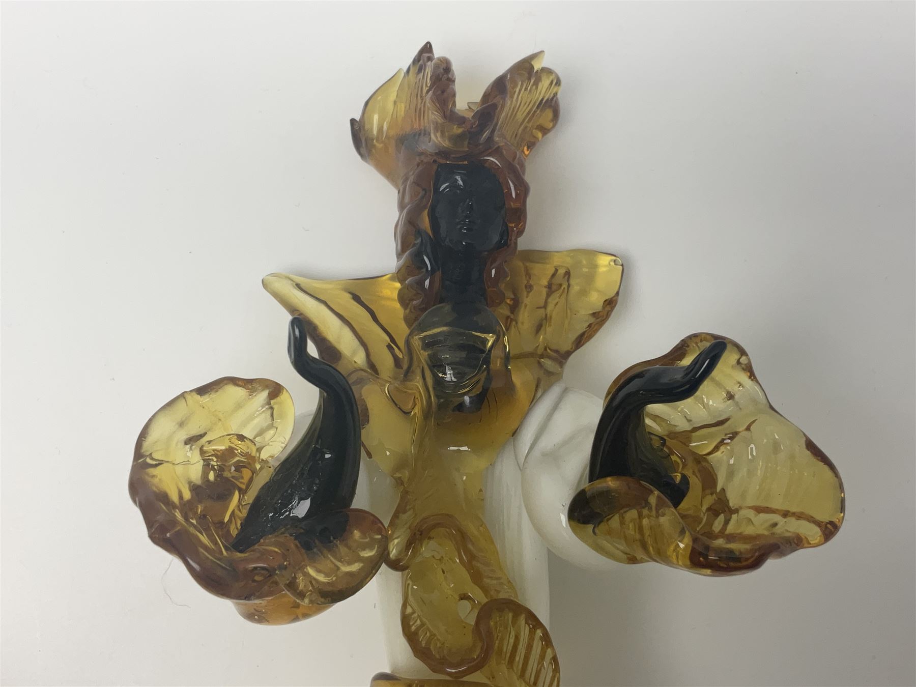 Pair of murano glass figures of Courtesans, H37cm
