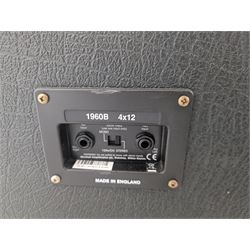 Marshall 1987X 50 watt plexi guitar amplifier head with master volume modification (screwdriver control on back), together with a Marshall 1960 4 x 12 speaker cabinet on casters, head H25cm, W65cm, cab H83cm, W76cm