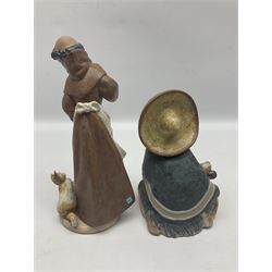 Two Lladro gres figures, comprising Fernando, no 2167 and Afternoon Chores, no 2203, both with original boxes, largest example H20cm