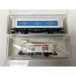 Fleischmann 'N' gauge - thirteen goods wagons Nos.8201K, 8234K, 8240K, 8282, 8325, 8330, 8372K, 8488K, 8515K, 834606K, 852401K, 852404K & 868523K; all boxed (13)