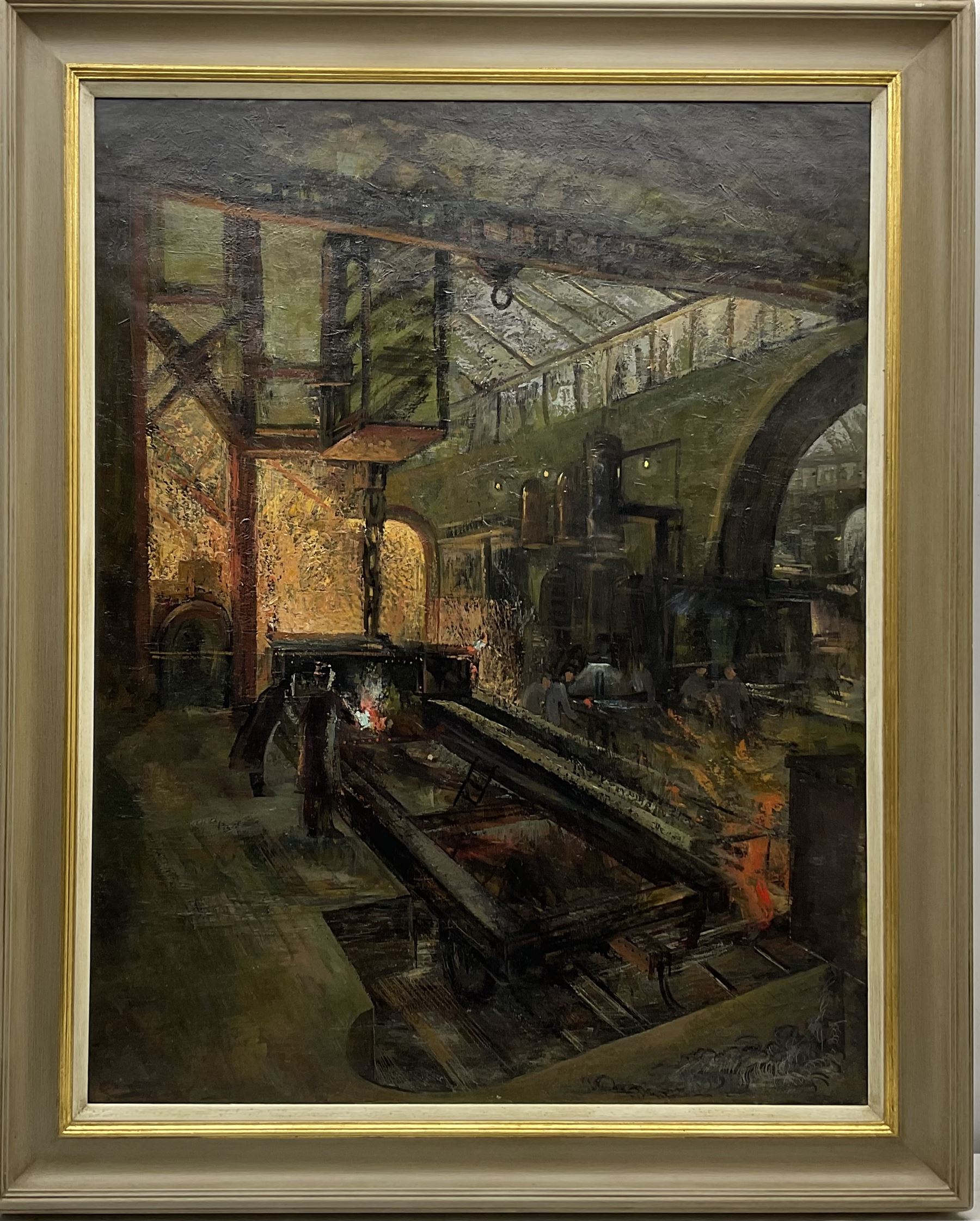 Constance-Anne Parker (British 1921-2016): The Foundry, oil on canvas unsigned 90cm x 70cm
Provenance: direct from the artist's family previously unseen on the open market