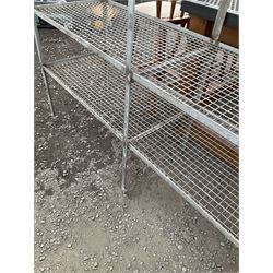 Steel mesh five tier shelving unit, and a small three tier shelving unit (2) - THIS LOT IS TO BE COLLECTED BY APPOINTMENT FROM DUGGLEBY STORAGE, GREAT HILL, EASTFIELD, SCARBOROUGH, YO11 3TX