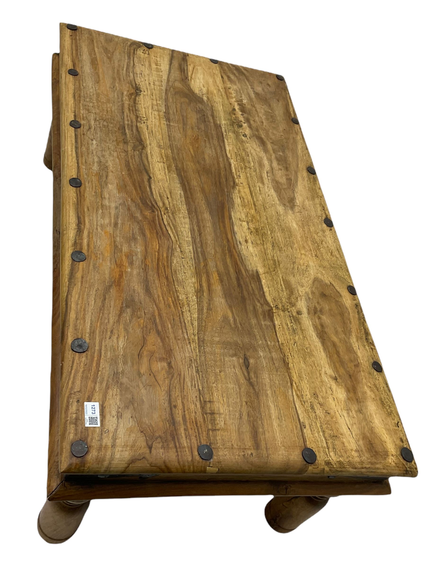 Hardwood rectangular Mexican style coffee table