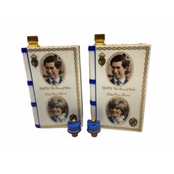 Two boxed Camus Cognac Royal Wedding commemorative decanters with contents. 
