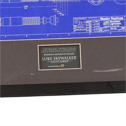 Master Replicas Star Wars Luke Skywalker's Lightsaber no. SW-102,  1:1 scale, in box with outer cardboard sleeve, with certificate, separate acrylic display case and plaque, limited edition no. 2045/2500
