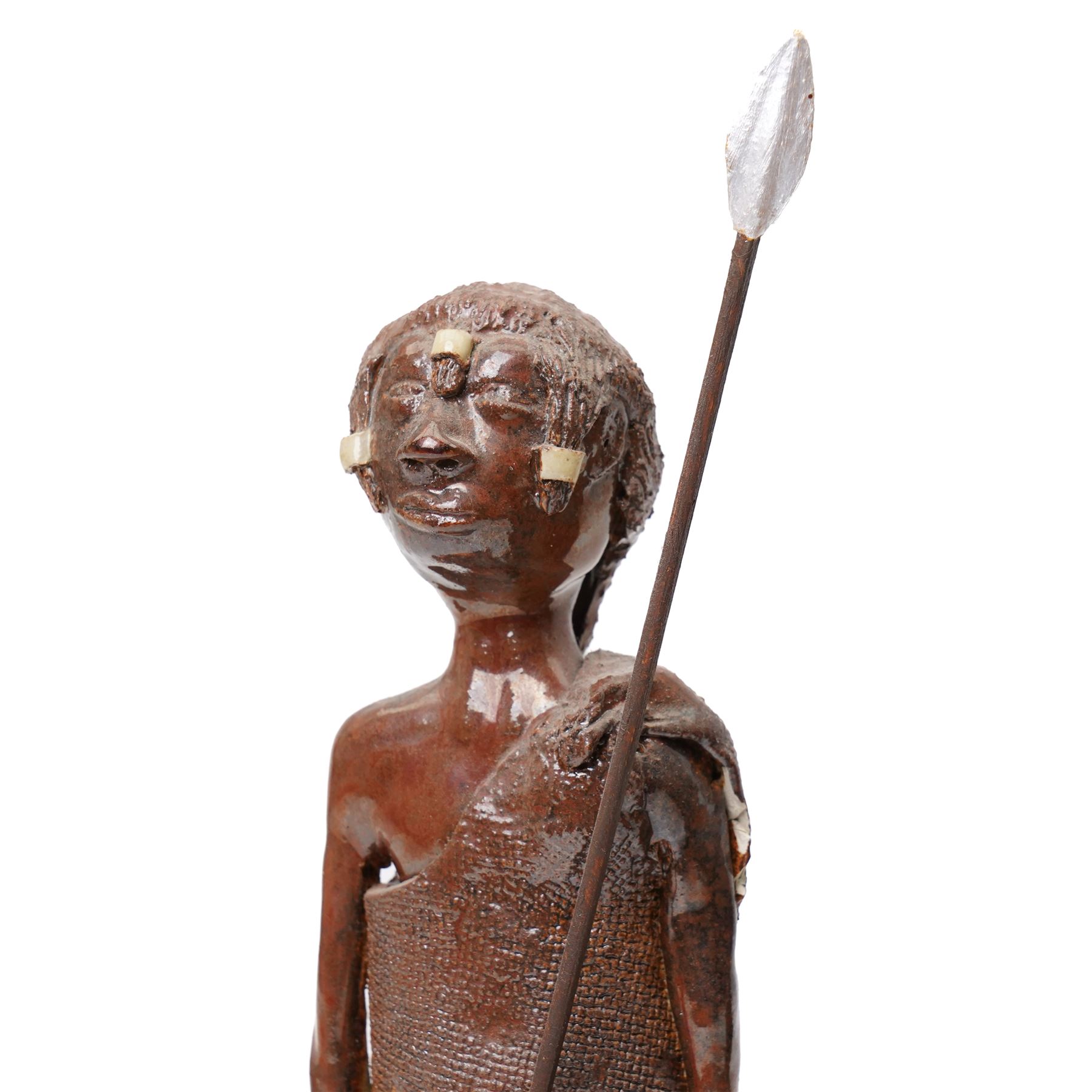 Three African Maasai pottery figures, largest H40cm (3)