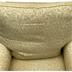 Multi-York - traditionally shaped armchair, upholstered in oak leaf and acorn patterned fabric