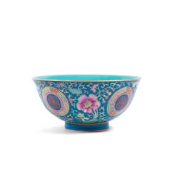 21st century Chinese footed bowl, decorated with floral decoration, H8cm  