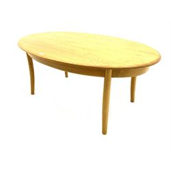 Ercol light elm oval coffee table 