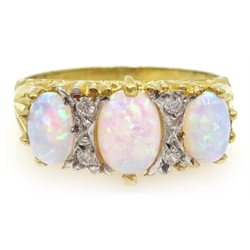 Silver-gilt opal ring