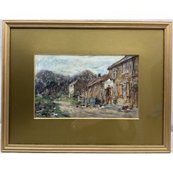 Rowland Henry Hill (Staithes Group 1873-1952): 'The Ellerby Hotel', watercolour and pastel signed and dated 1924, 17cm x 28cm