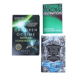 Five Adrian Tchaikovsky signed first edition novels, to include 'Children of Time' trilogy...