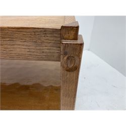 'Acornman' oak tolley with removable upper occasional table, all over adzing, by Alan Grainger of Brandsby, York