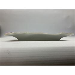 Fornasetti rectangular 'Toscanni's Concert' poster ashtray decorated with black and white text with a gilt border edge, with printed mark beneath, H22cm 