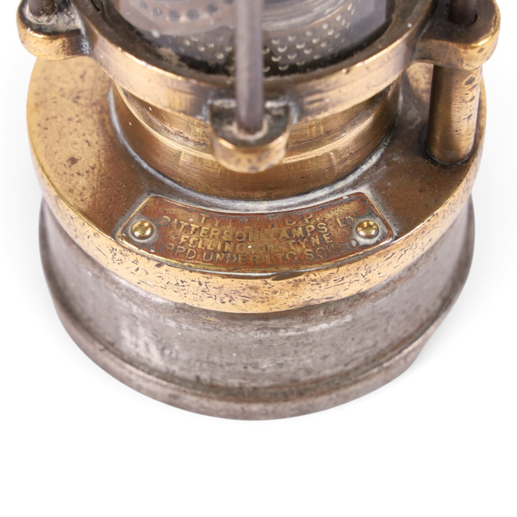 Patterson Type HCP mining lamp, stamped 841 to base, H28cm