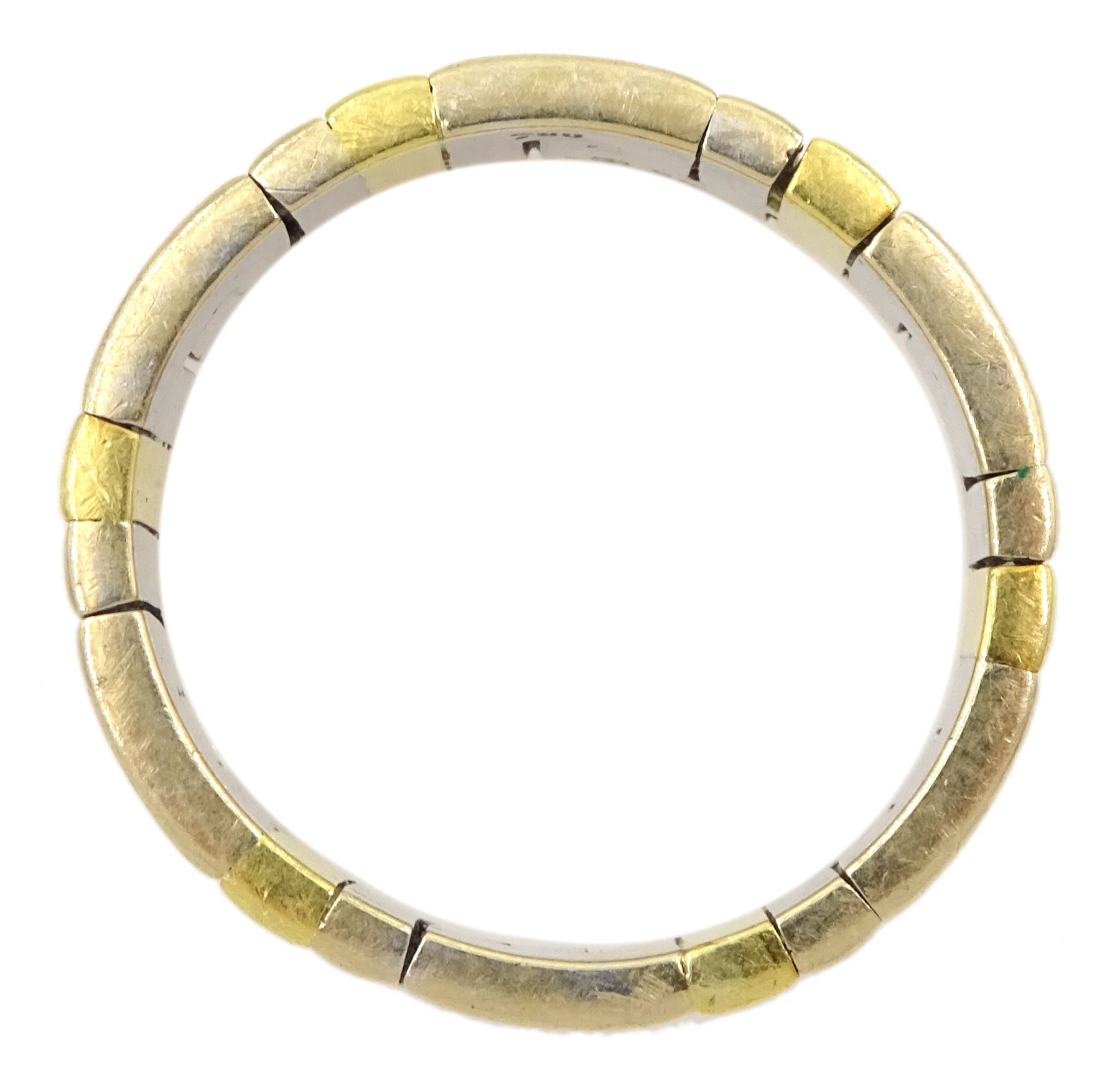 18ct gold Greek key design ring, stamped 750