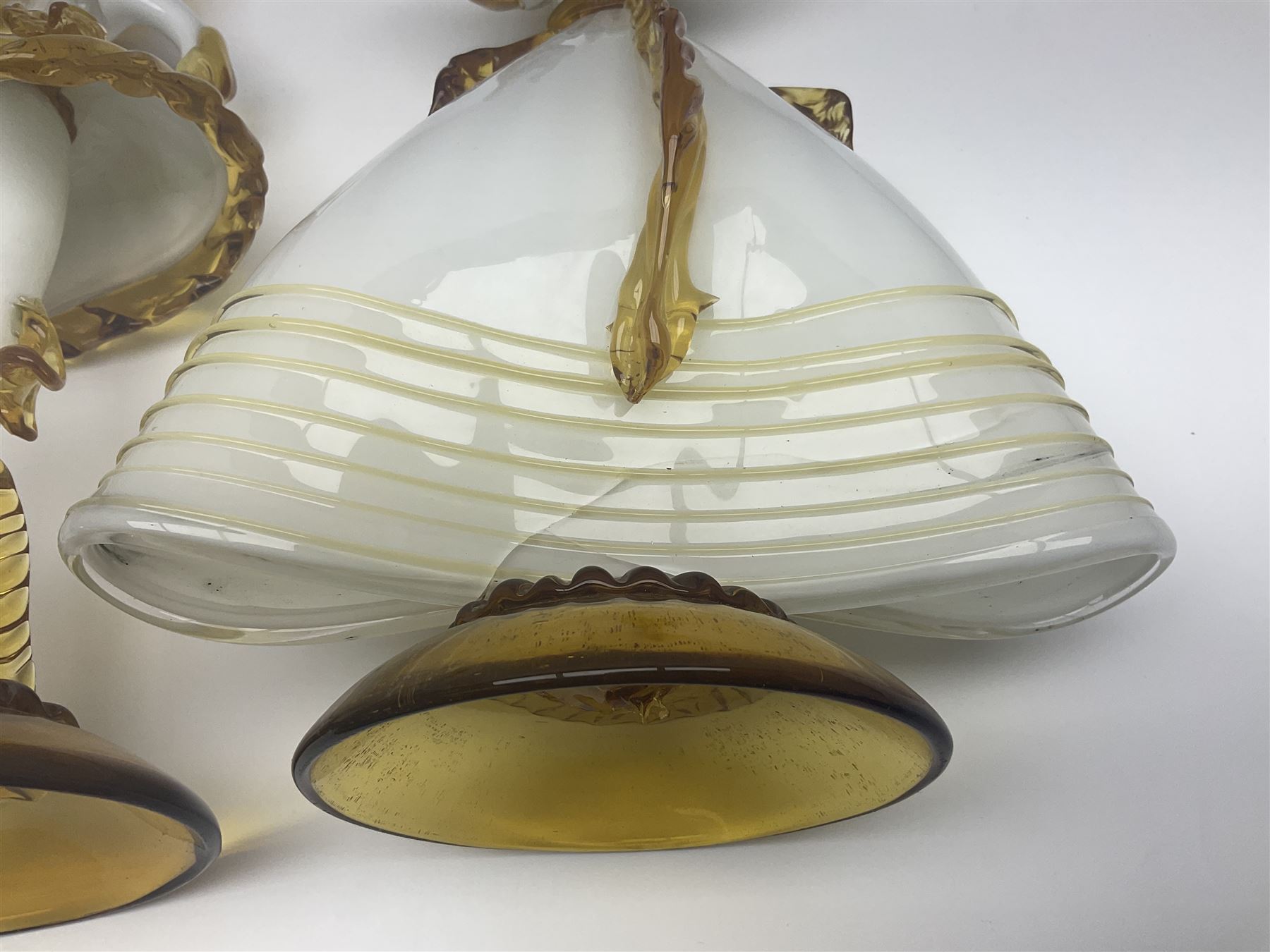 Pair of murano glass figures of Courtesans, H37cm