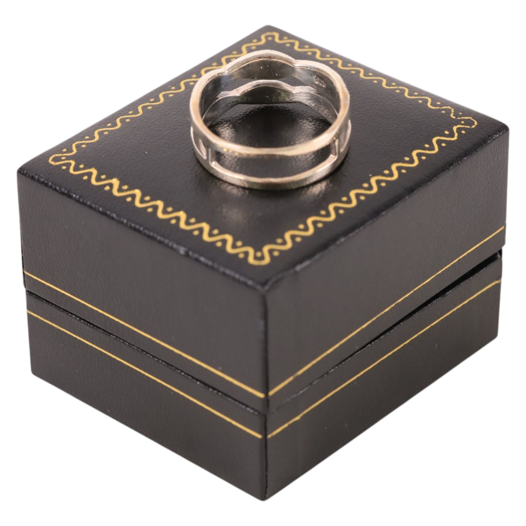 Silver marcasite ring, boxed
