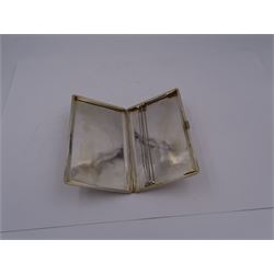 1920s silver cigarette case, of rectangular form, with engine turned decoration and blank cartouche, hallmarked John Henry Wynn, Birmingham 1921, H14cm