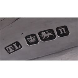 Art Nouveau silver bon bon dish, the bowl of trefoil form embossed with fruiting vines to the rim, upon a knopped pedestal and domed circular foot, hallmarked Levesley Brothers, Sheffield 1905, H8.8cm