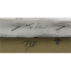 Peter J Bailey (British 1951-): Still Life of Fruit and a Copper Pan, oil on canvas unsigned, signed with monogram and inscribed 'To Ken' on the frame verso 30cm x 40cm