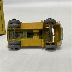 Lesney - three die-cast Matchbox series models comprising no.6 Quarry Truck in yellow, Moko Lesney no.28 Bedford S Compressor Truck in yellow, and no.42 Bedford CA Evening News Truck no.42; in original boxes (3) 