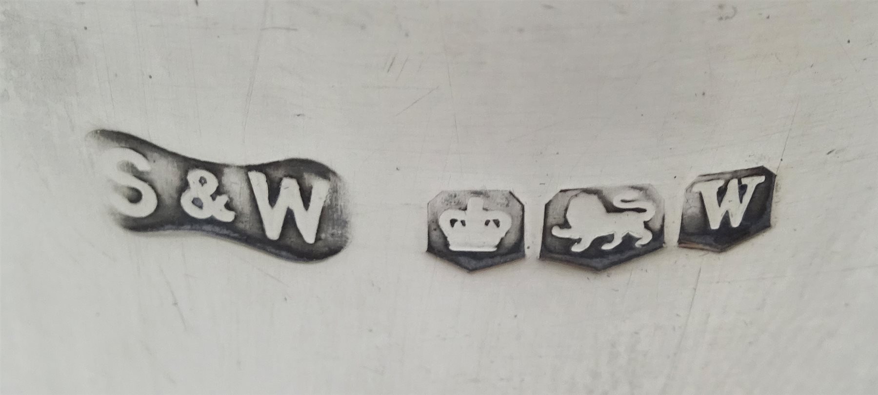 Silver Art Deco christening mug, engraved decoration by Stower & Wragg Ltd, Sheffield 1939, silver scalloped design, pedestal bon bon dish by Mappin & Webb, Sheffield 1956 and a silver small dish by William Comyns & Sons Ltd, approx 9.5oz