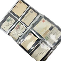 Queen Victoria and later Great British and World postal history, including postal stationary, mourning covers, QV Natal one penny stamps on cover, registered letters, postmark interest etc, housed in a ring binder folder