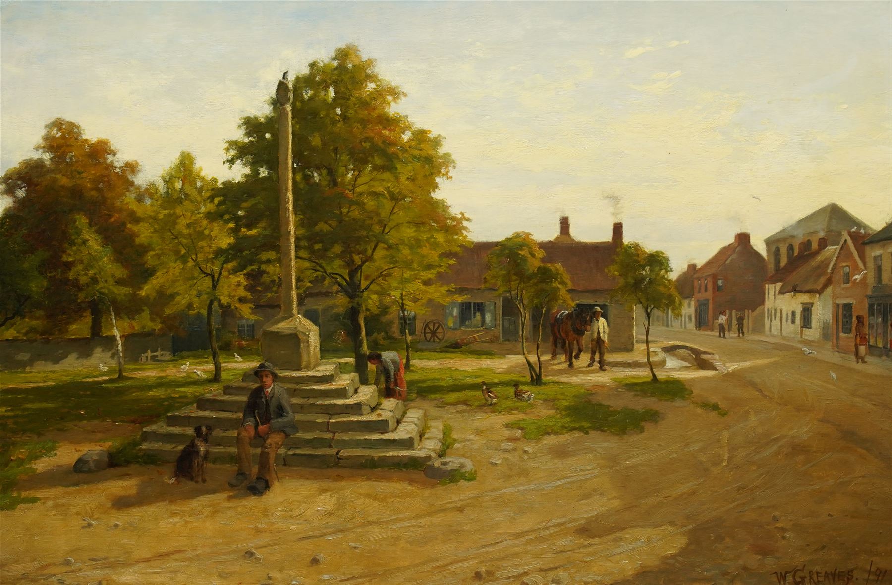 William Greaves (British 1852-1938): Thornton Le Dale, oil on canvas signed and dated '91, 50cm x 75cm