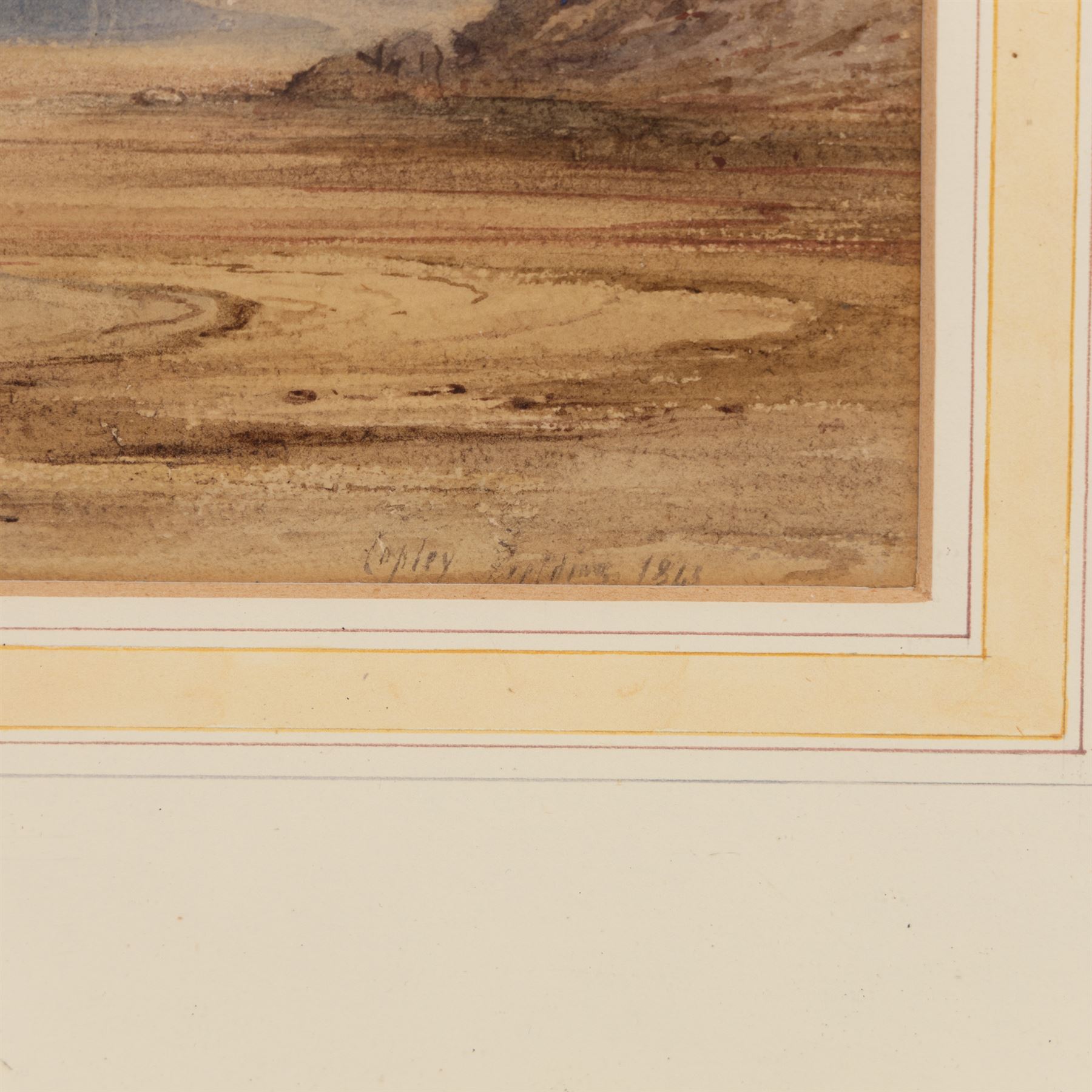 Anthony Vandyke Copley Fielding (British 1787-1855): Scarborough North Bay before the Marine Drive, watercolour signed and dated 1843, erroneously titled 'Whitby Castle and Bay' on the mount 18cm x 26cm 