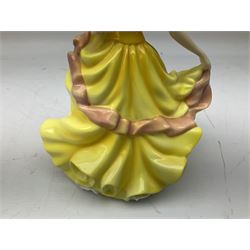 Five Royal Doulton figures from the Pretty Ladies collection, comprising Spring Ball HN5467, Autumn Ball 5465, Summer Ball HN5464, Summer HN5322 and Spring HN5321