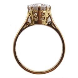 9ct gold single stone cubic zirconia ring hallmarked