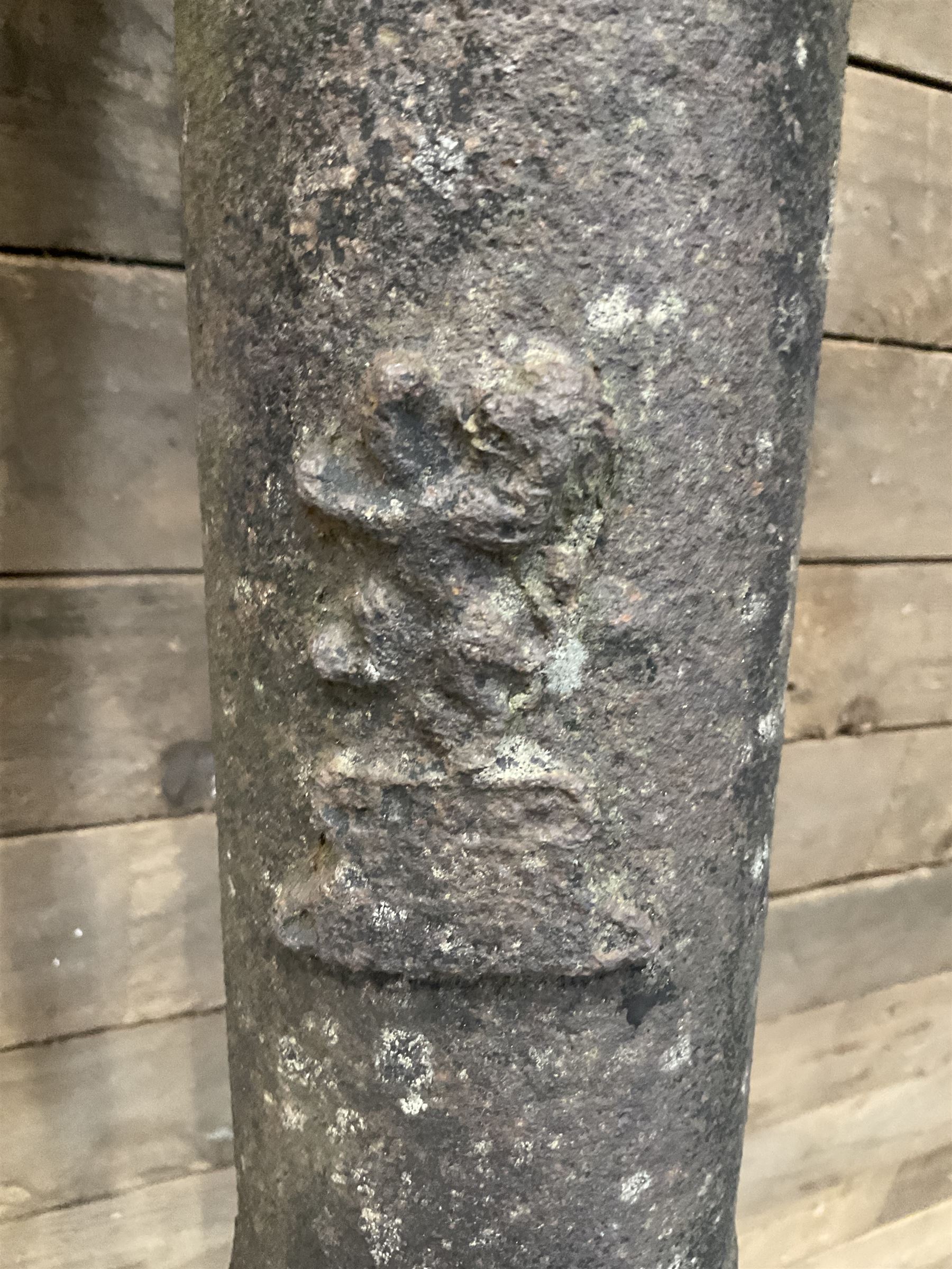 19th century cast iron water pump, lion crest with registration mark